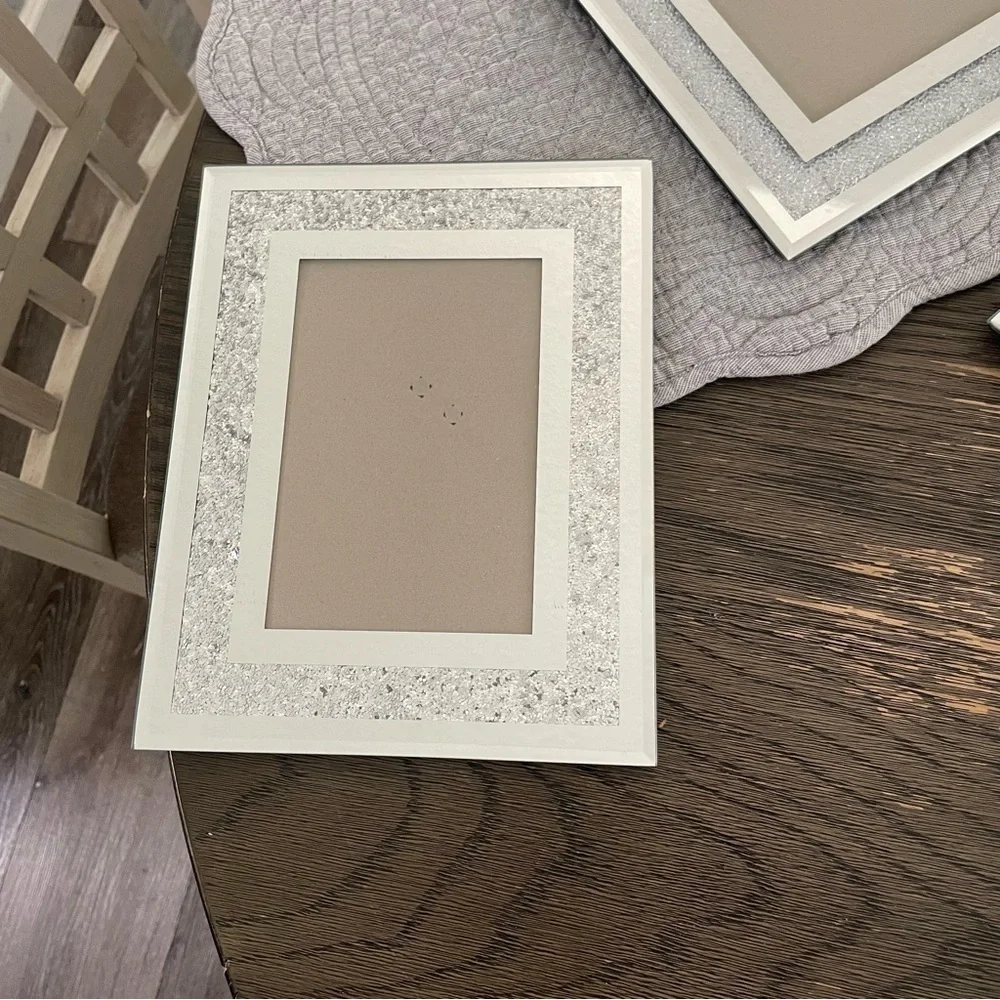 Set of 5 Nanette Lepore Mirrored Silver Rhinestone Picture Frames